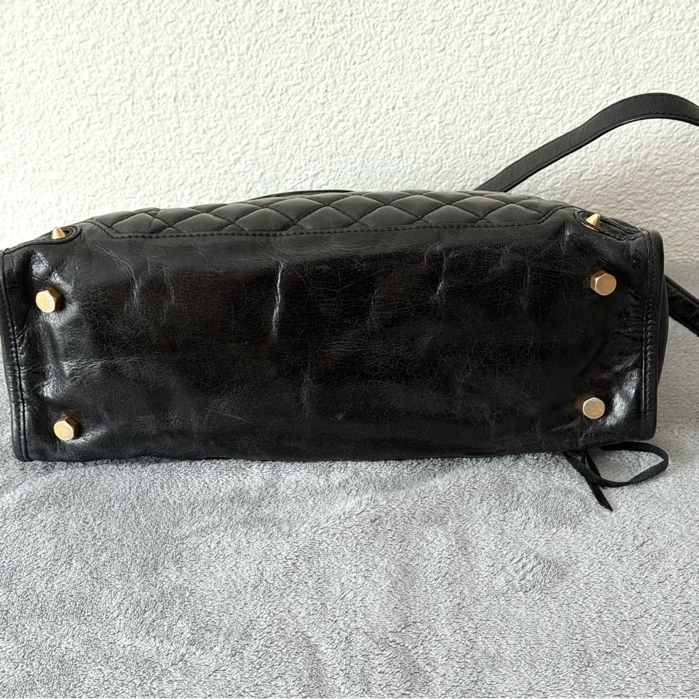 Rebecca Minkoff Quilted Leather Desired Satchel/Crossbody Bag Studded